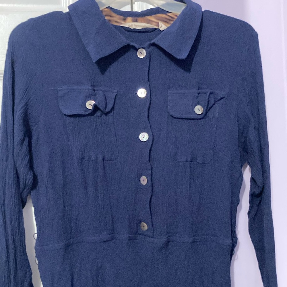 Navy Blue Long Sleeve Dress